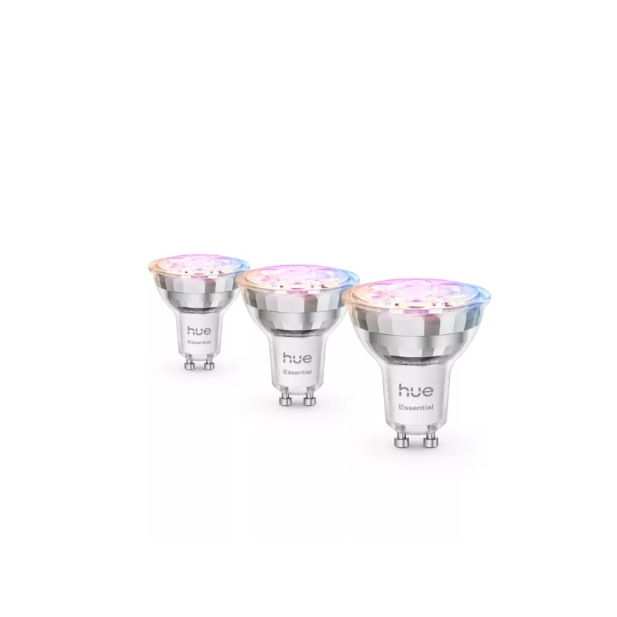 3er-Set dimmbares LED-Leuchtmittel Philips Hue White And Color Ambiance Essential GU10/4,7W/230V 2200-6500K