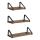 3er-Set Wandregale SHELFY, Braun/Schwarz