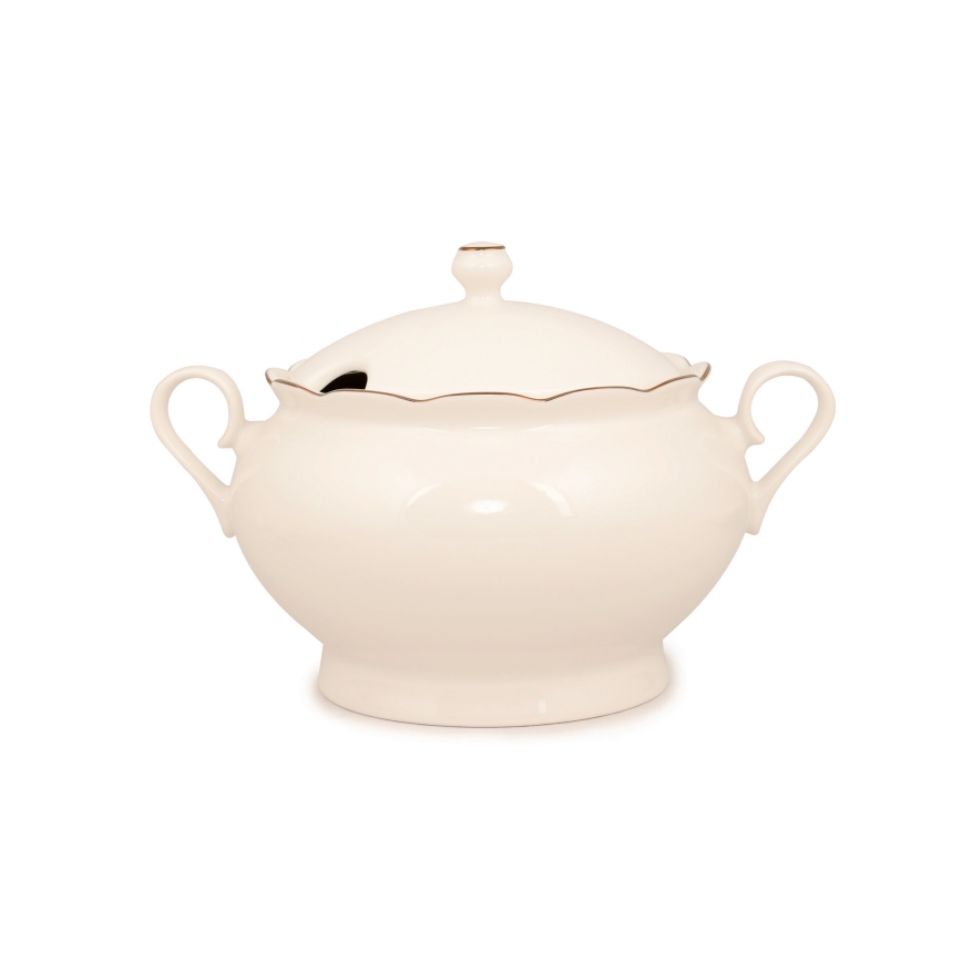 83-teiliges Geschirrset, weiß/kupfer, Porzellan