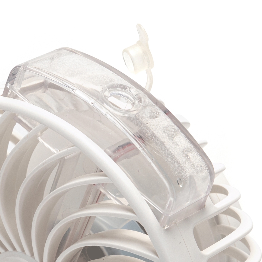 Aigostar - Aufladbarer Tischventilator mit Klemme 2W/5V 2400mAh USB weiß