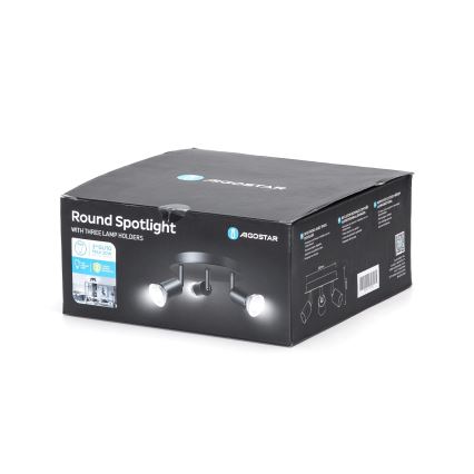 Aigostar - Deckenspot 3xGU10/60W/230V, schwarz