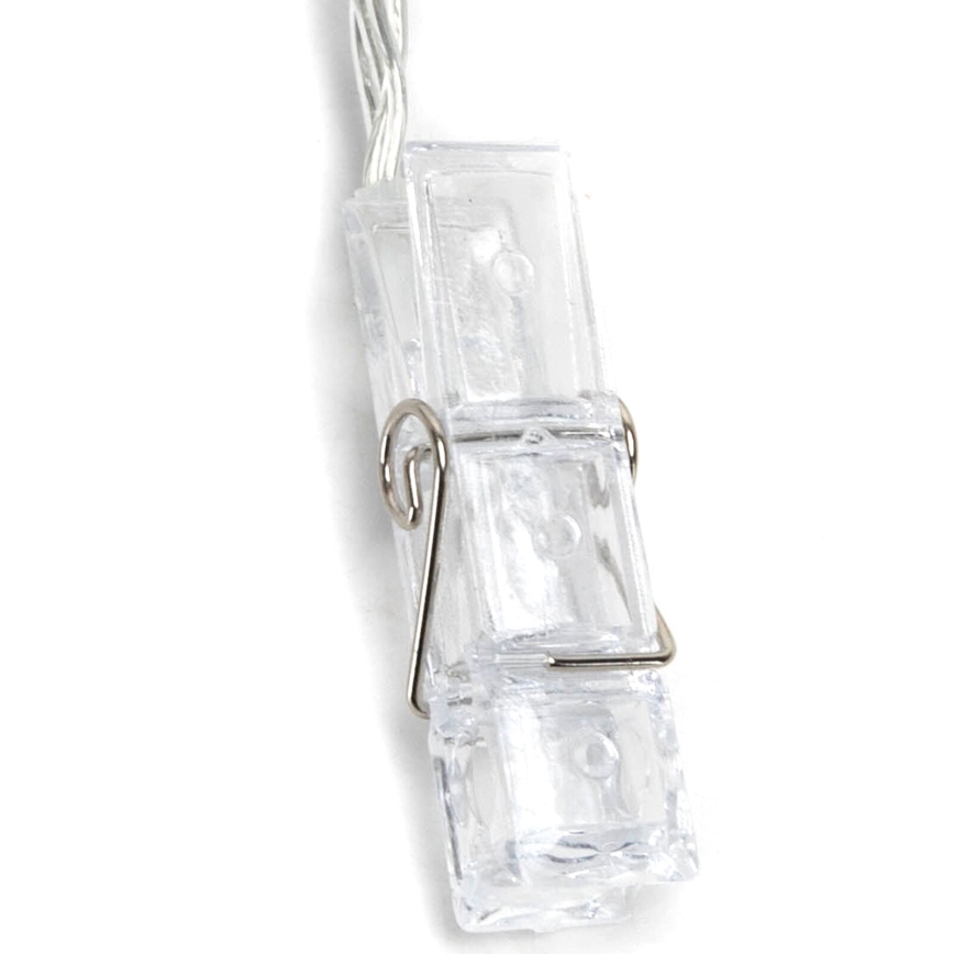 Aigostar - Dekorative LED-Kette mit Klammern 20xLED/3xAA 3,3m warmweiβ