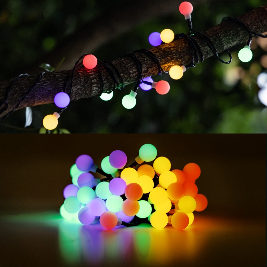 Aigostar - Dekorative LED-Solar-Lichterkette 50xLED/8 Funktionen 12m IP65 800 mAh mehrfarbig