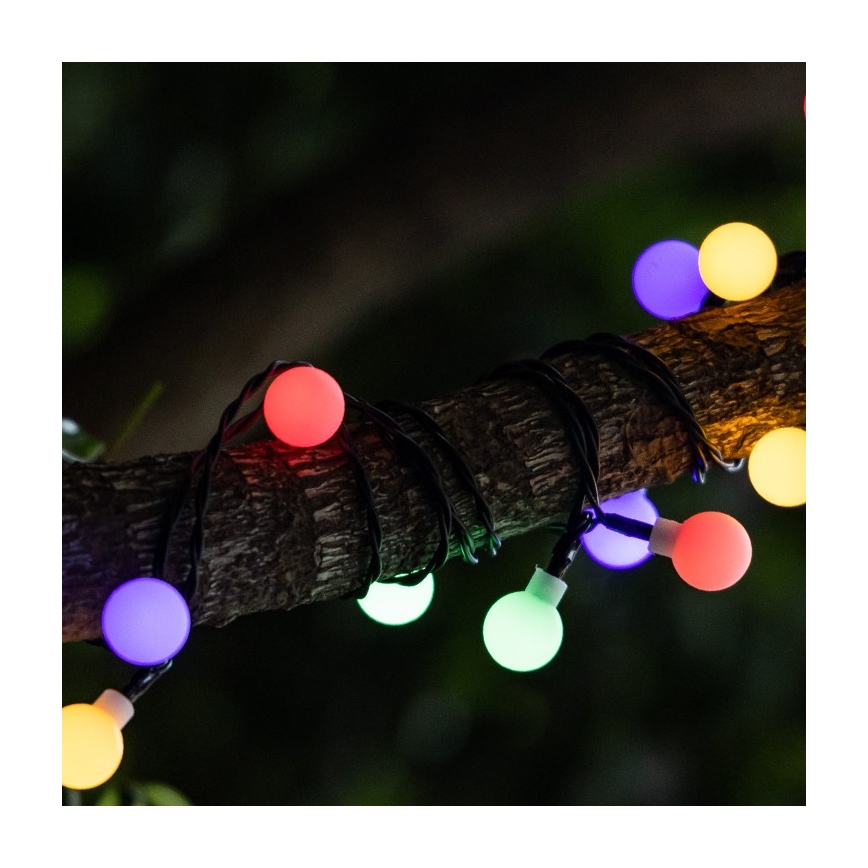 Aigostar - Dekorative LED-Solar-Lichterkette 50xLED/8 Funktionen 12m IP65 800 mAh mehrfarbig