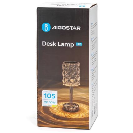 Aigostar - Dimmbare aufladbare LED-Tischleuchte LED/1W/5V 2700/4000/6500K 1800mAh 26 cm
