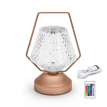Aigostar - Dimmbare aufladbare LED-RGB-Tischleuchte LED/1W/5V 1800mAh 20 cm + Fernbedienung