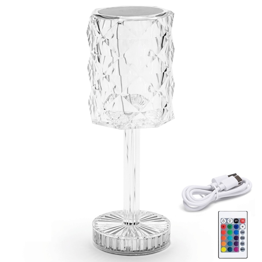 Aigostar - Dimmbare aufladbare LED-RGB-Tischleuchte LED/1W/5V 1800mAh 26 cm + Fernbedienung