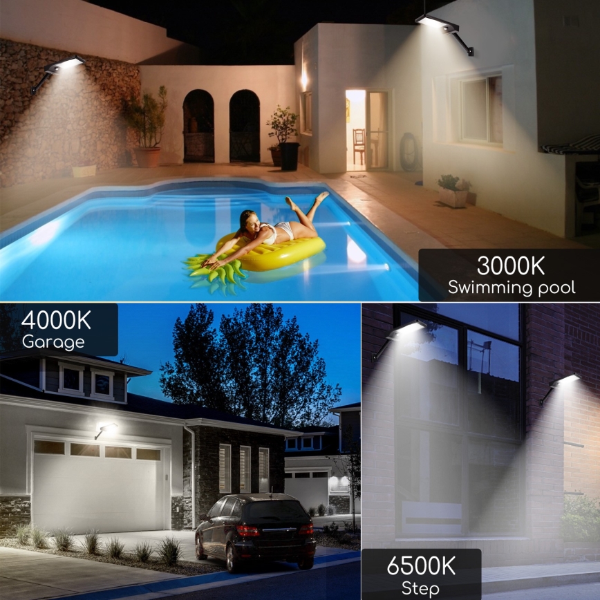 Aigostar - Dimmbare LED-Solarleuchte mit Sensor LED/2,3W/5,5V IP65 1800 mAh + Fernbedienung