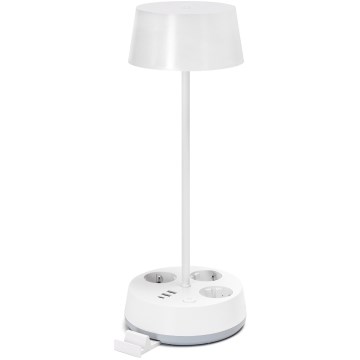 Aigostar - Dimmbare LED Tischlampe mit Steckdosen und USB LED/4,6W/230V 3000/4000/6500K weiß