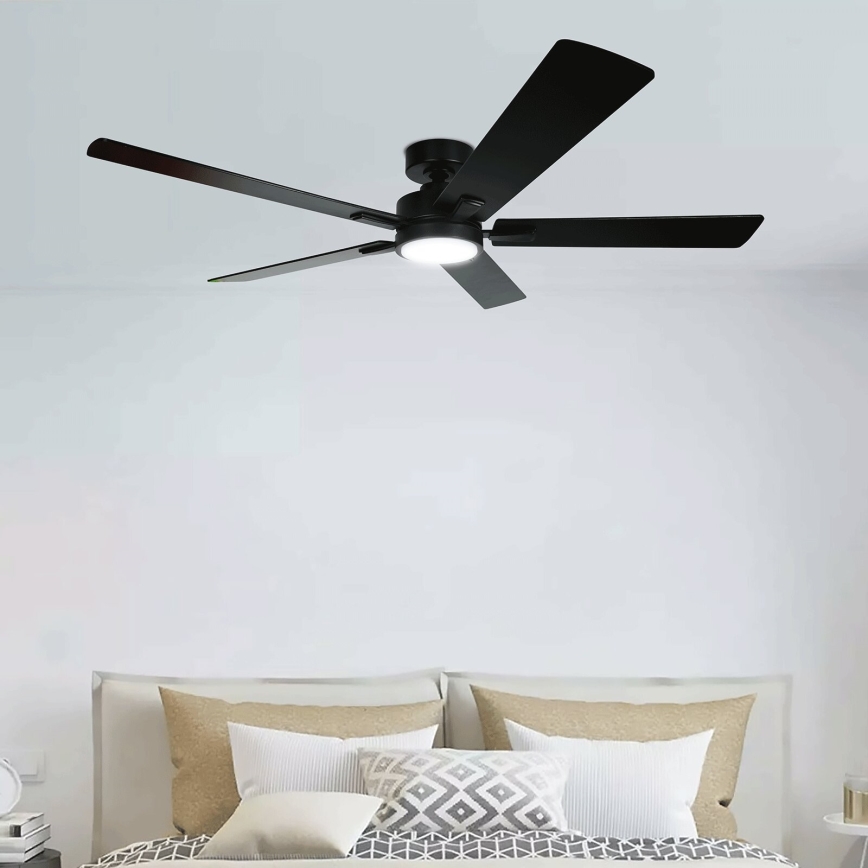 Aigostar - Dimmbarer LED-Deckenventilator LED/20W/230V 2700-6500K 132cm braun + Fernbedienung
