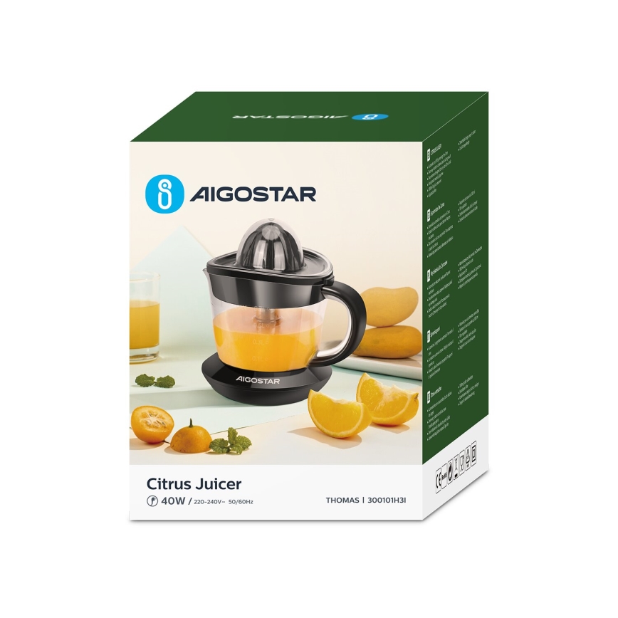 Aigostar - Elektrische Zitruspresse 1l 40W/230V schwarz