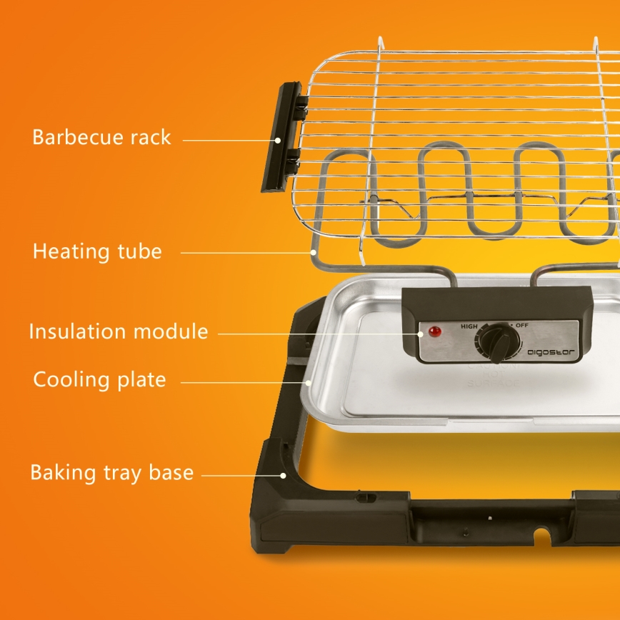 Aigostar - Elektrischer Tischgrill 2000W/230V
