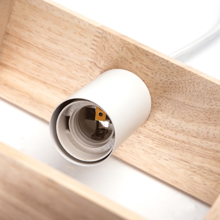 Aigostar - Hängeleuchte aus Kiefernholz an Kabel 1xE27/60W/230V