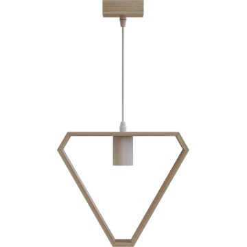 Aigostar - Hängeleuchte aus Kiefernholz mit Kabelaufhängung, 1xE27/60W/230V