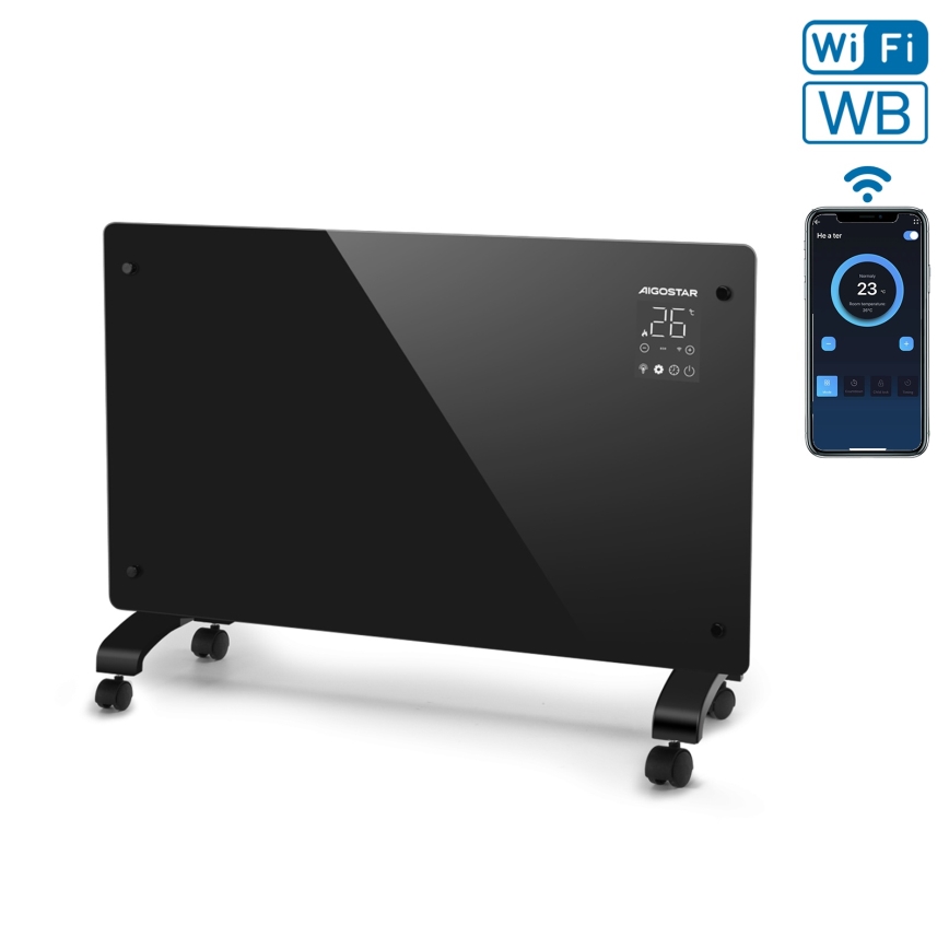 Aigostar - Intelligenter elektrischer Direktheizkörper/Konvektor 2000W Wi-Fi