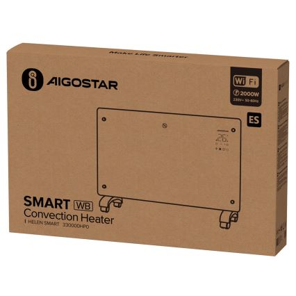 Aigostar - Intelligenter elektrischer Direktheizkörper/Konvektor 2000W Wi-Fi