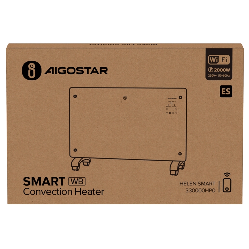 Aigostar - Intelligenter elektrischer Direktheizkörper/Konvektor 2000W Wi-Fi
