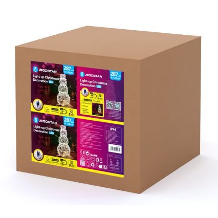 Aigostar - LED Außen-Weihnachtsdekoration 3,6W/31/230V 2700K 120 cm IP44 Schneemann