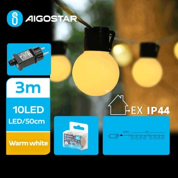 Aigostar - LED-Außen-Dekorations-Lichterkette 10xLED/3m IP44 warmweiß