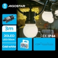 Aigostar - LED-Außen-Dekorations-Lichterkette 20xLED/3m IP44 kaltweiß