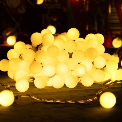 Aigostar - LED-Außen-Dekor-Lichterkette, 50 LEDs, 8 Funktionen, 5 m, IP44, warmweiß