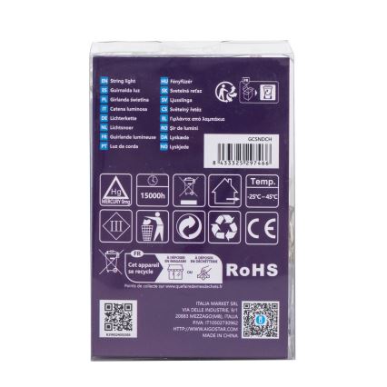 Aigostar - LED Außen-Weihnachtslichterkette 100xLED/8 Funktionen 3xAA 10,3m IP44 mehrfarbig