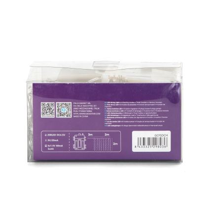Aigostar - LED Außen-Weihnachtslichterkette 200xLED/8 Funktionen 3xAA 5x2m IP44 mehrfarbig