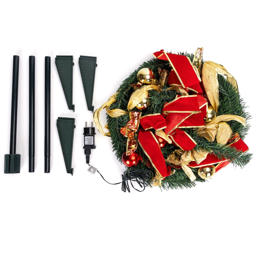 Aigostar - LED-Weihnachtsbaum für den Außenbereich 100xLED 1,5m IP44 Rot Kaltweiß