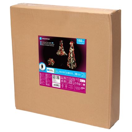 Aigostar - LED-Außen-Weihnachtsbaum 150 LEDs 1,8 m IP44 rot, kaltweiß