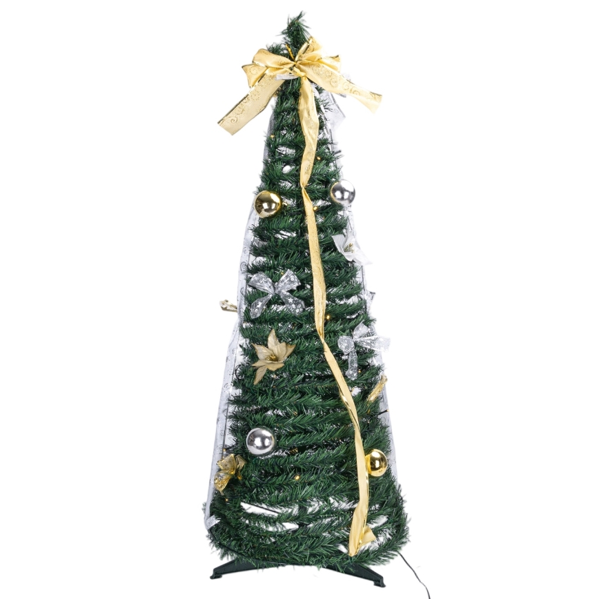 Aigostar - LED Außen-Weihnachtsbaum 80xLED 1,2m IP44 weiß/gold warmweiß