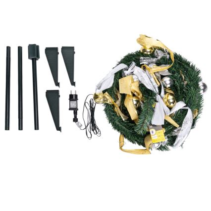 Aigostar - LED Außen-Weihnachtsbaum 80xLED 1,2m IP44 weiß/gold warmweiß