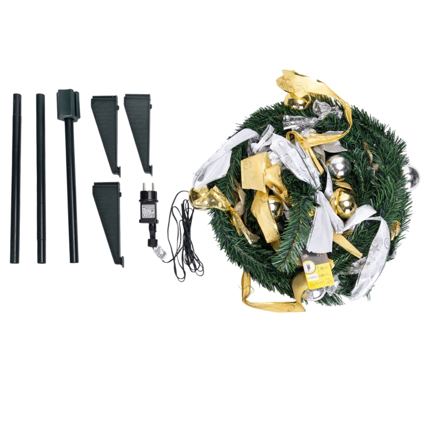 Aigostar - LED Außen-Weihnachtsbaum 80xLED 1,2m IP44 weiß/gold warmweiß