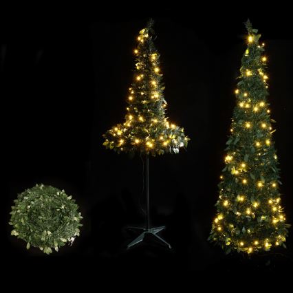 Aigostar - LED-Außen-Weihnachtsbaum 80 LEDs 1,2 m IP44 grün warmweiß