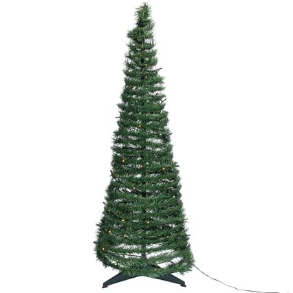 Aigostar - LED-Außen-Weihnachtsbaum 80 LEDs 1,2 m IP44 grün warmweiß