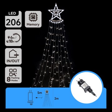 Aigostar - LED-Außen-Weihnachtsdekoration LED/3,6 W/230 V 2 m IP44 kaltweiß