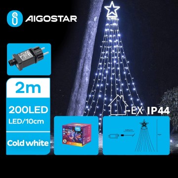 Aigostar - LED Außen-Weihnachtsdekoration LED/3,6W/230V 2m IP44 kaltweiß