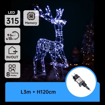 Aigostar - LED-Außen-Weihnachtsdekoration LED/3,6W/31/230V 6500K 120 cm IP44 Rentier