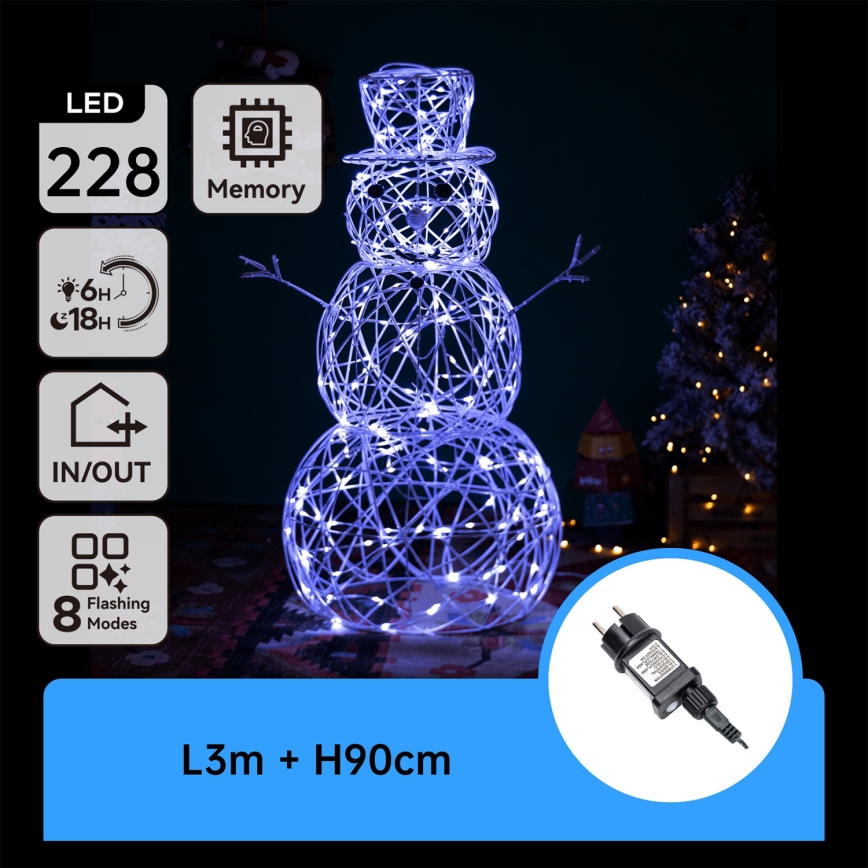 Aigostar-LED Außen-Weihnachtsdekoration LED/3,6W/31/230V 6500K 90cm IP44 Schneemann