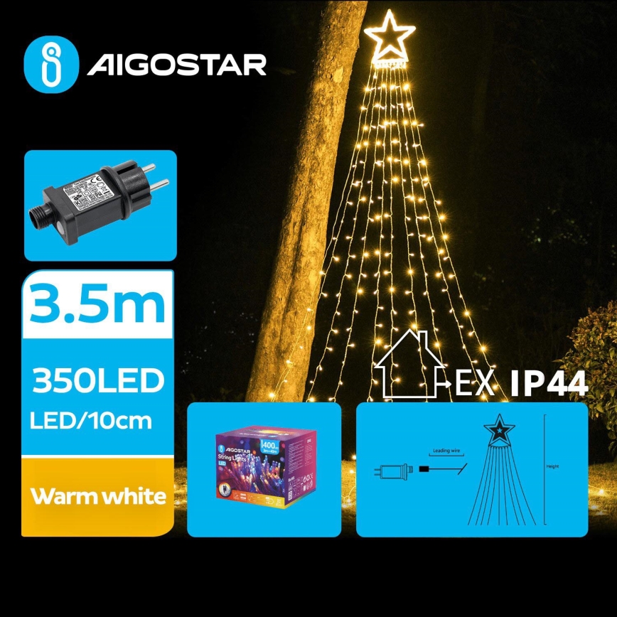 Aigostar - LED Außen-Weihnachtsdekoration LED/6W/230V 3,5m IP44 warmweiß