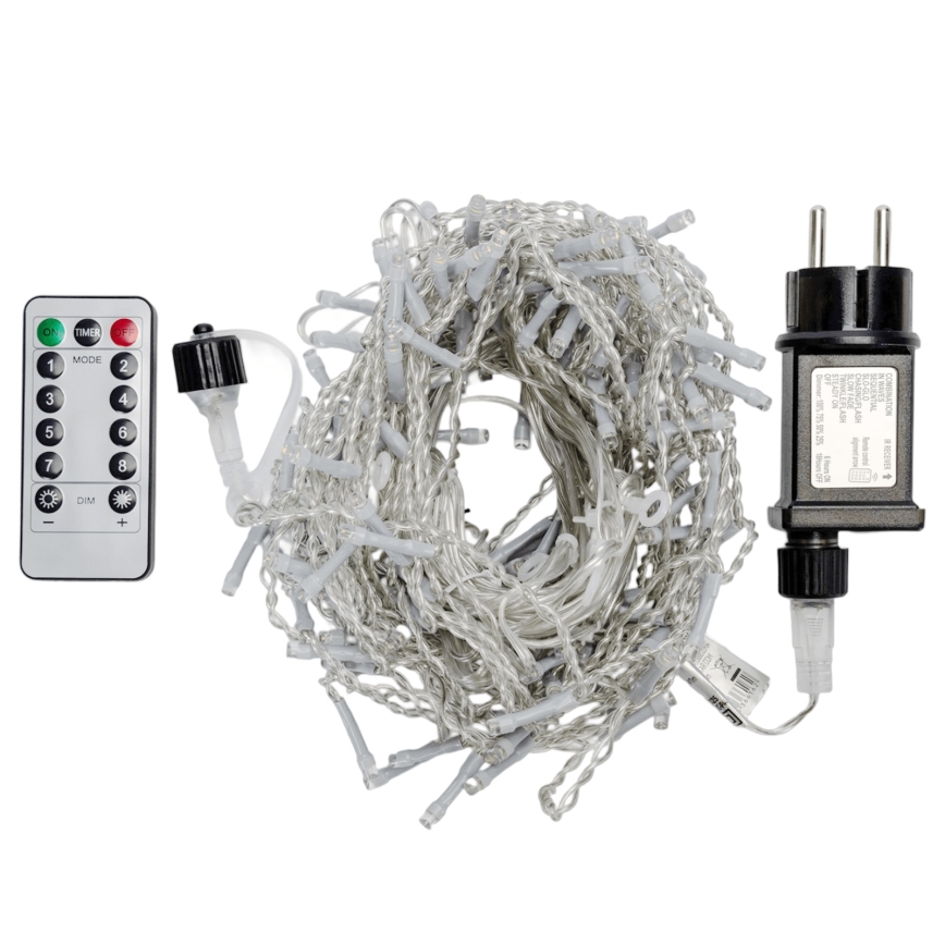 Aigostar - LED Weihnachtslichterkette für den Außenbereich 150xLED/6W/230V/8 Funktionen 1,5x1m IP44 kaltweiß + Fernbedienung