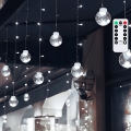 Aigostar - LED Außen-Weihnachtslichterkette 120xLED/8 Funktionen 3x0,6m IP44 kaltweiß + Fernbedienung