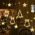 Aigostar - LED-Außen-Weihnachtslichterkette 120xLED/8 Funktionen 3x0,6m IP44 warmweiß + Fernbedienung