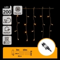 Aigostar - LED-Außen-Weihnachtslichterkette 200xLED/8 Funktionen 10x0,4m IP44 warmweiß