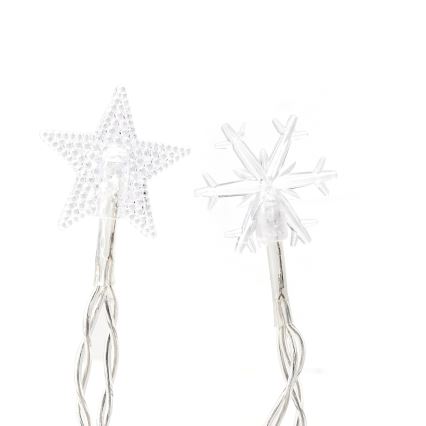 Aigostar - LED Außen Weihnachtslichterkette 25xLED/8 Funktionen 3xAA 2,5 m IP44 kaltweiß