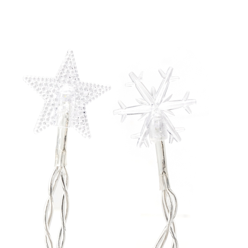 Aigostar - LED Außen Weihnachtslichterkette 25xLED/8 Funktionen 3xAA 2,5 m IP44 kaltweiß