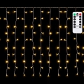 Aigostar - LED-Außen-Weihnachtslichterkette 300xLED/8 Funktionen 3x1m IP44 warmweiß + Fernbedienung
