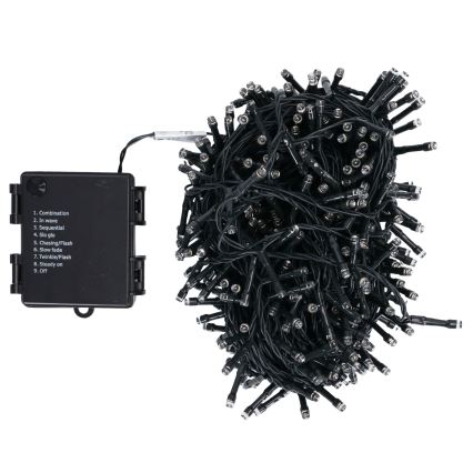 Aigostar - LED-Außen-Weihnachtslichterkette 500xLED/8 Funktionen 4xAA 25,3 m IP44 warmweiß