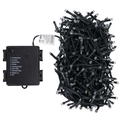 Aigostar - LED-Außen-Weihnachtslichterkette 500 LEDs/8 Funktionen 4xAA 25,3 m IP44 mehrfarbig