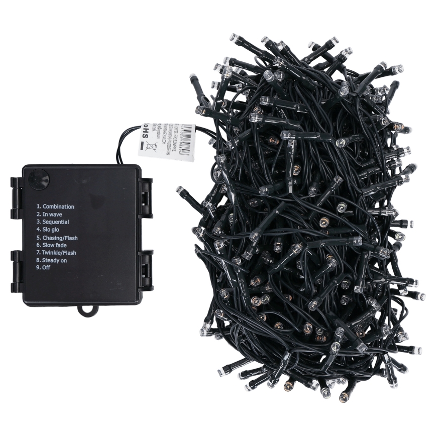 Aigostar - LED-Außen-Weihnachtslichterkette 500 LEDs/8 Funktionen 4xAA 25,3 m IP44 mehrfarbig