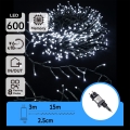 Aigostar - LED-Außen-Weihnachtslichterkette 600 LEDs / 8 Funktionen, 18 m, IP44, kaltweiß